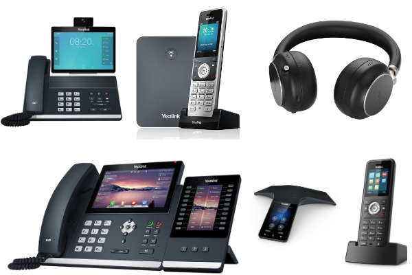 Darstellung von verschiedenen Kommunikationsgeräten die mit der VOIP Conferencing Devices unterstütz werden.
